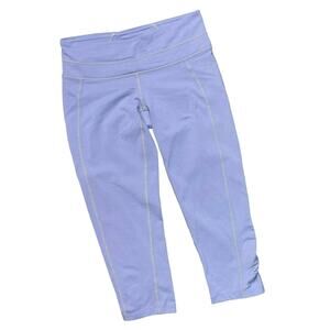 ATHLETA | sz XSP Women's Light Blue Gray Ruched Low Rise Balance Capri Legging